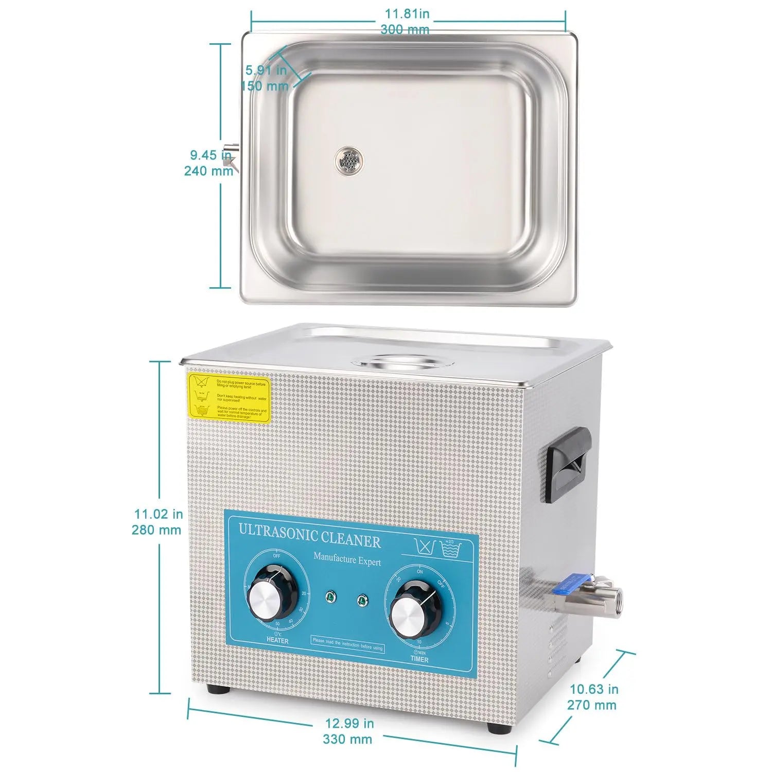 Ultrasonic Cleaner with Mechanic Control Panel of Heating and Timer Ultrasonic Cleaners