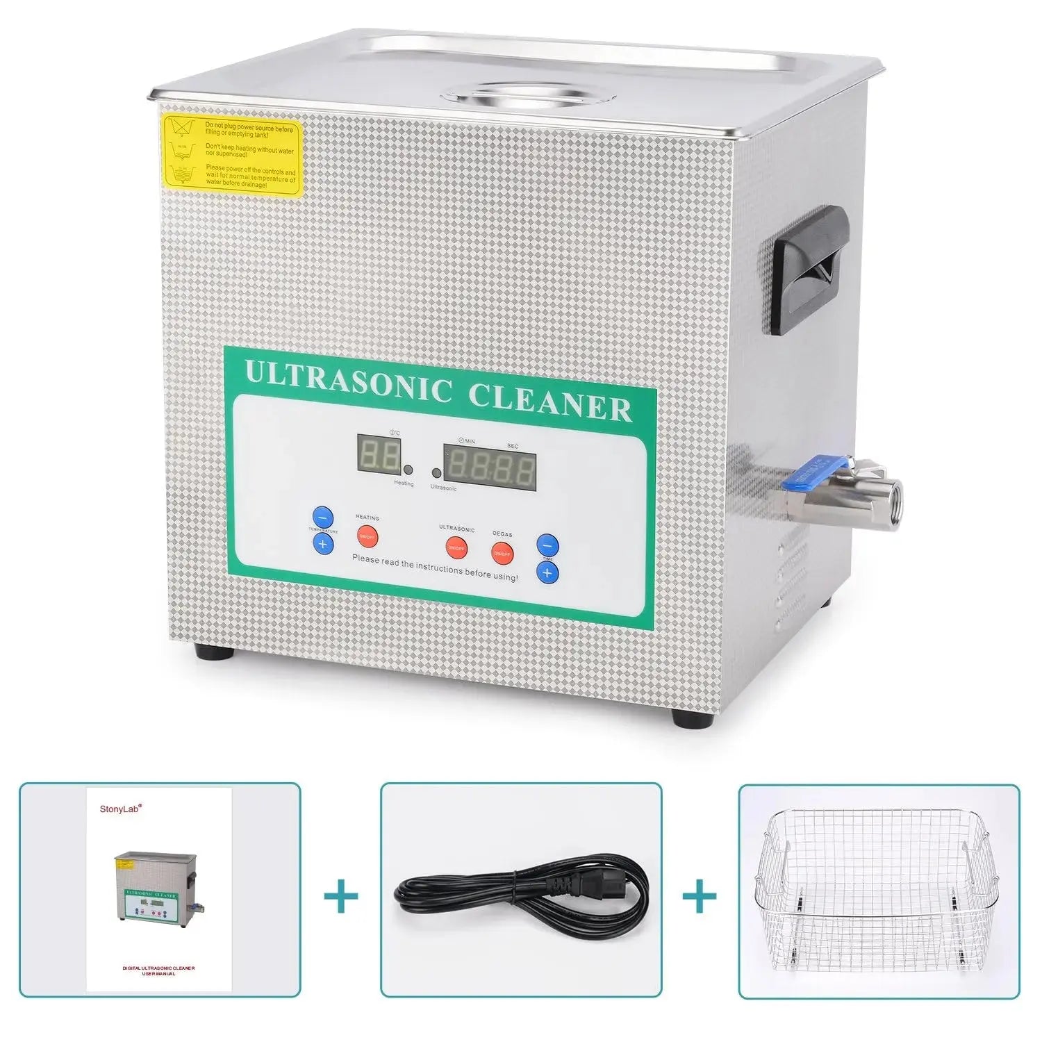 Comprehensive product view and setup components for StonyLab Ultrasonic Cleaner