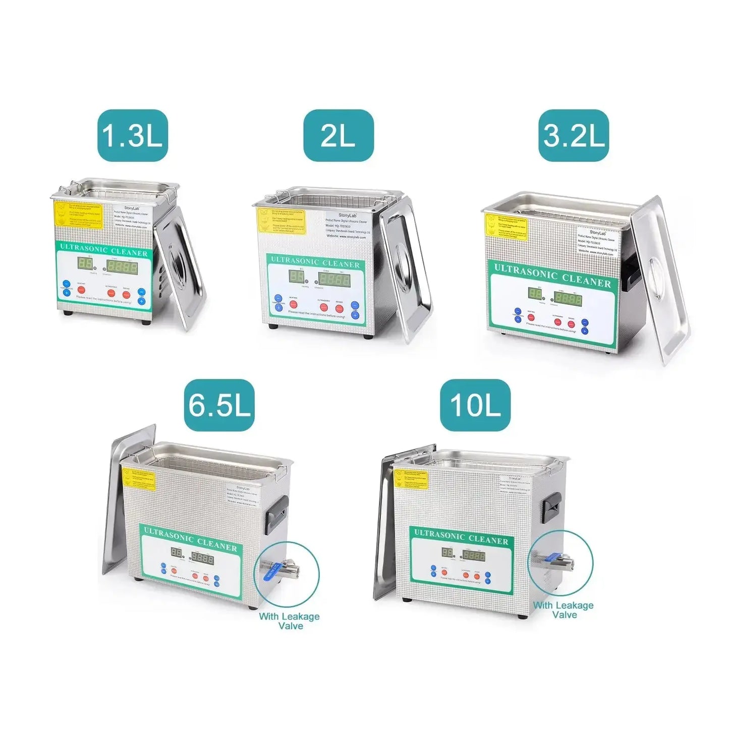 Ultrasonic Cleaner, 1.3-10L, RT+10-80°C, Digital Heating and Timing Control Cleaners-Ultrasonic