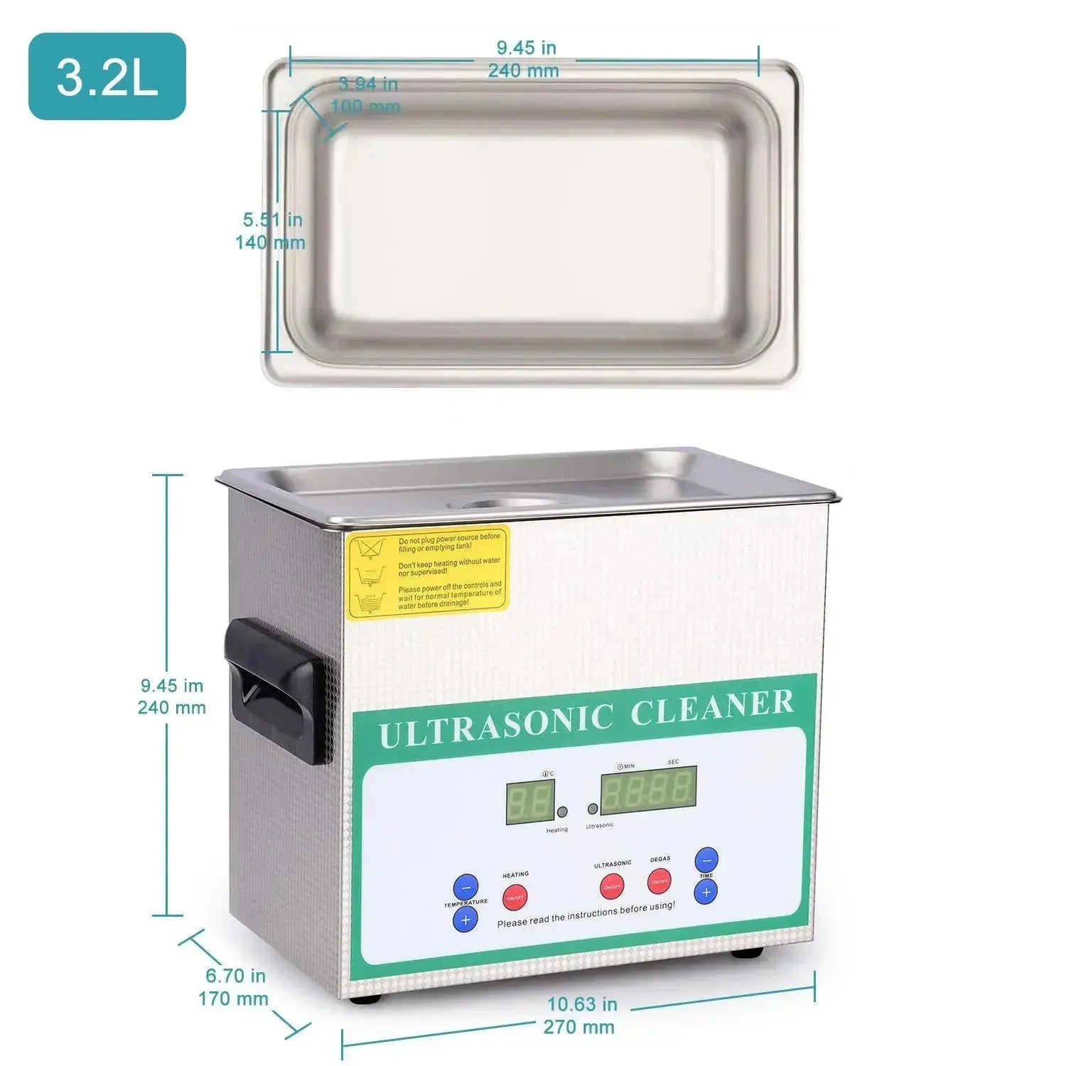 Detailed structural assembly component for StonyLab Ultrasonic Cleaner