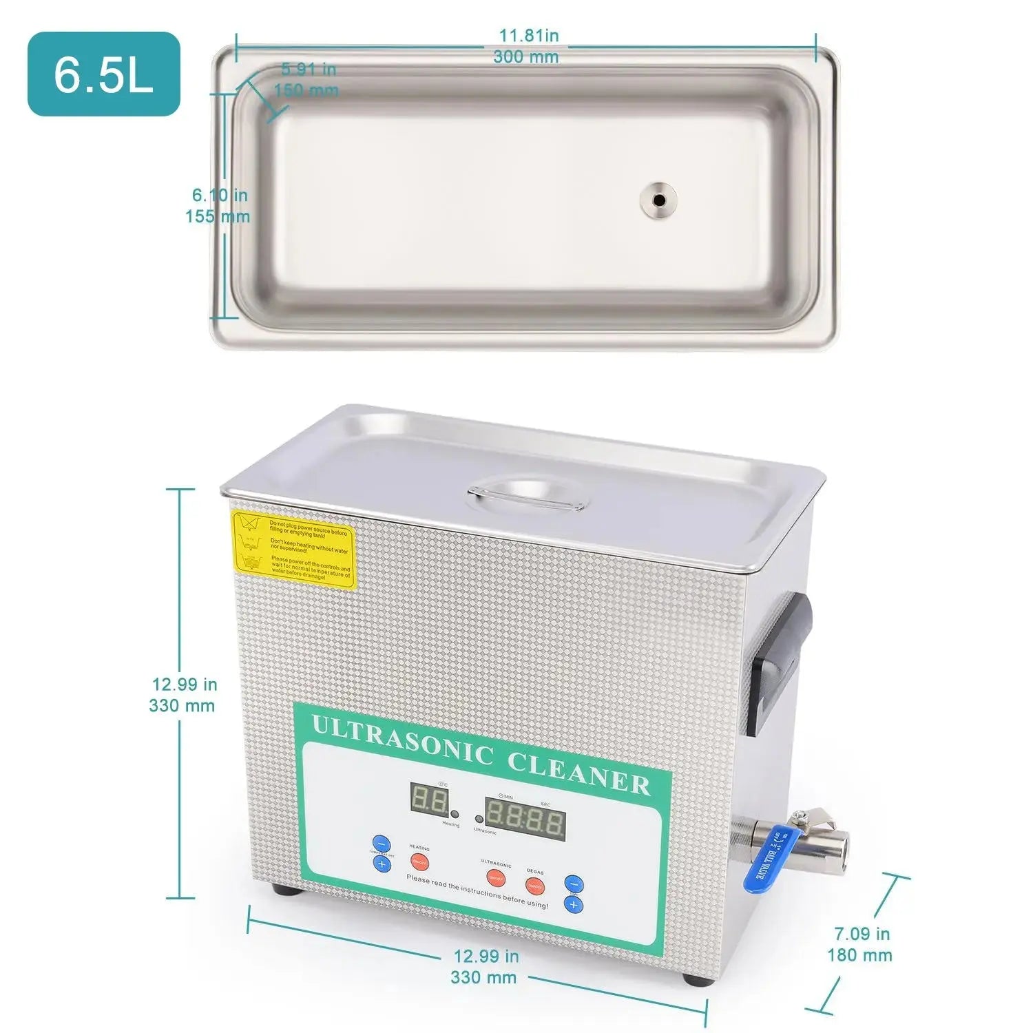 Ultrasonic Cleaner, 1.3-10L, Digital Heating & Timer, 40kHz Lab Glassware Cleaner, 304 Stainless Steel Cleaners-Ultrasonic