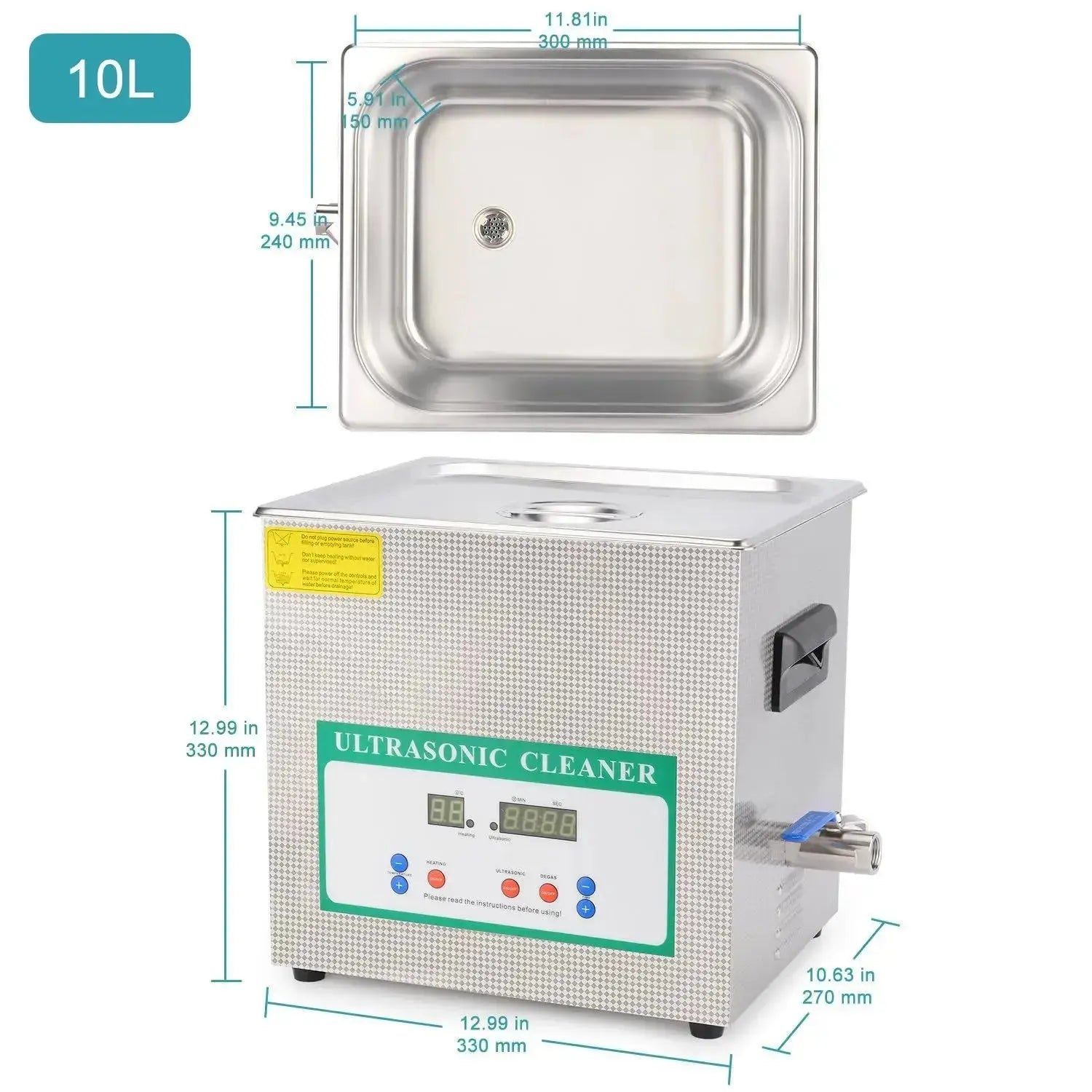 Comprehensive product view and setup components for StonyLab Ultrasonic Cleaner