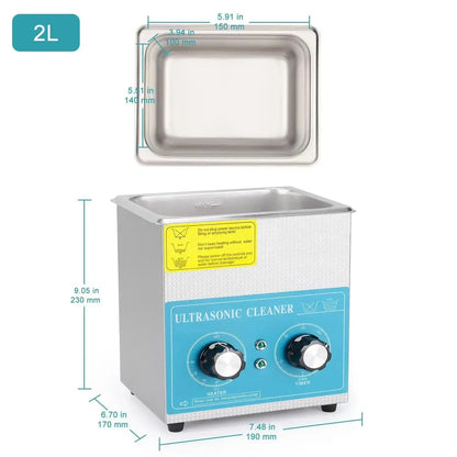 Ultrasonic Cleaner, 2-10L, Knob Control Heating & Timer, 40kHz Lab Cleaner, 304 Stainless Steel Cleaners-Ultrasonic