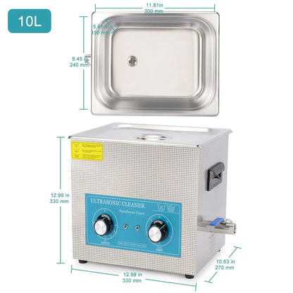 Ultrasonic Cleaner, 2-10L, Knob Control Heating & Timer, 40kHz Lab Cleaner, 304 Stainless Steel Cleaners-Ultrasonic