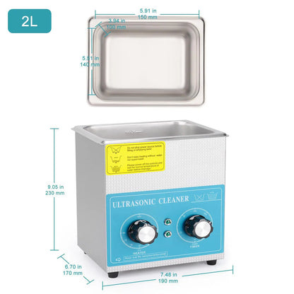 Ultrasonic Cleaner, 2-10L, Knob Control Heating & Timer, 40kHz Lab Cleaner, 304 Stainless Steel Cleaners-Ultrasonic