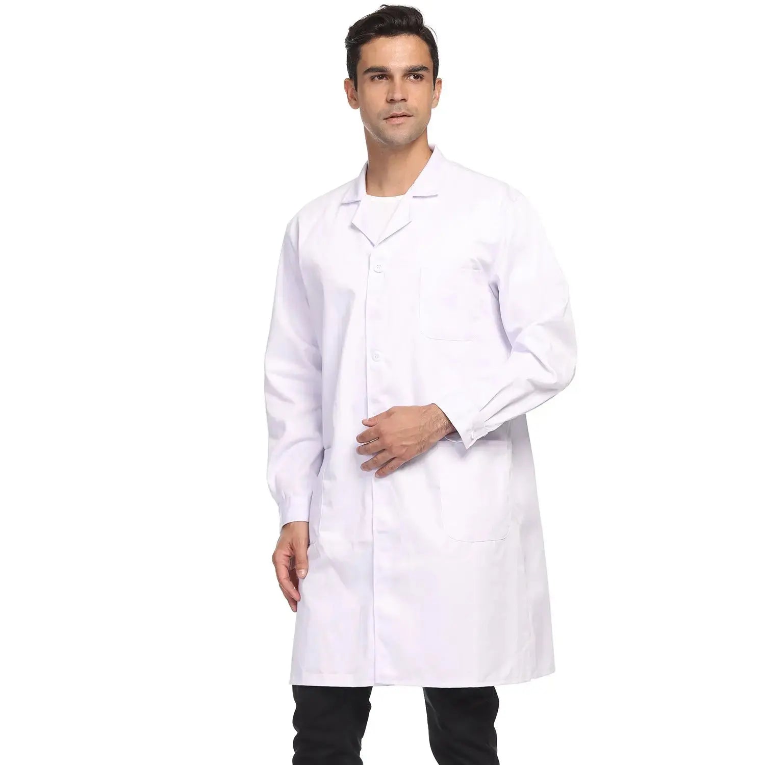 Detailed structural assembly component for StonyLab Unisex Full-Length Lab Coat - 3 Pockets