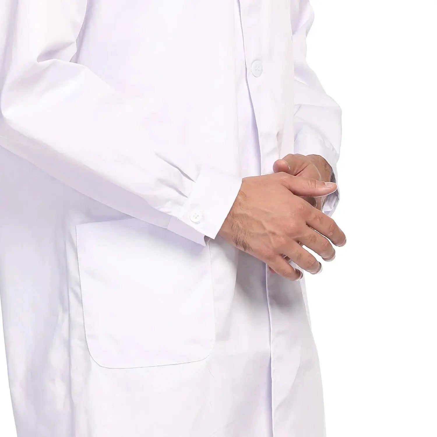 Comprehensive product view and setup components for StonyLab Unisex Full-Length Lab Coat - 3 Pockets