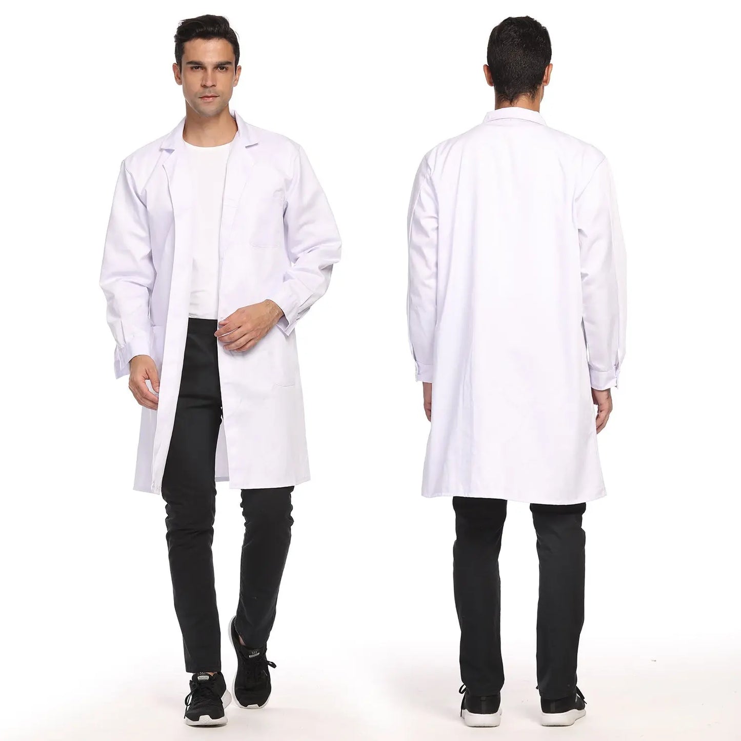 Unisex Lab Coat, Professional Full Length 3 Pocket Long Sleeve Laboratory Coat - StonyLab Lab Protections 