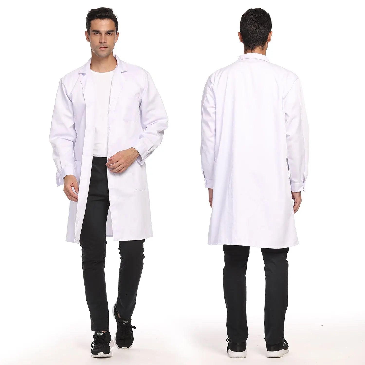 Unisex Lab Coat, Professional Full Length 3 Pocket Long Sleeve Laboratory Coat - StonyLab Lab Protections 