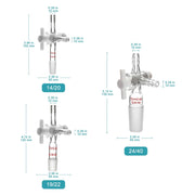 Close-up view showing the precise design and material of StonyLab Vacuum 3-Way Flow Control Adapter