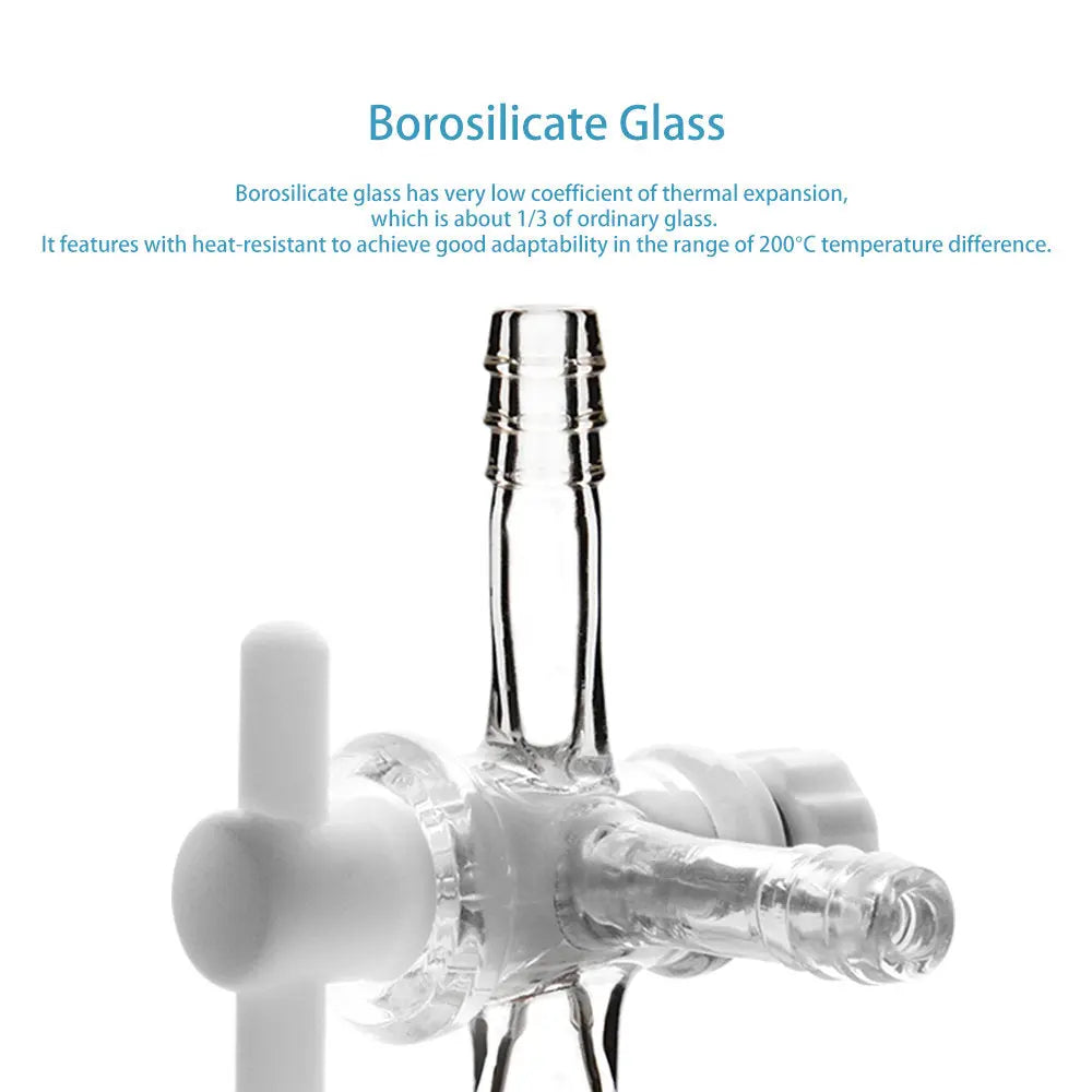 Side view and dimensional layout of the durable StonyLab Vacuum 3-Way Flow Control Adapter