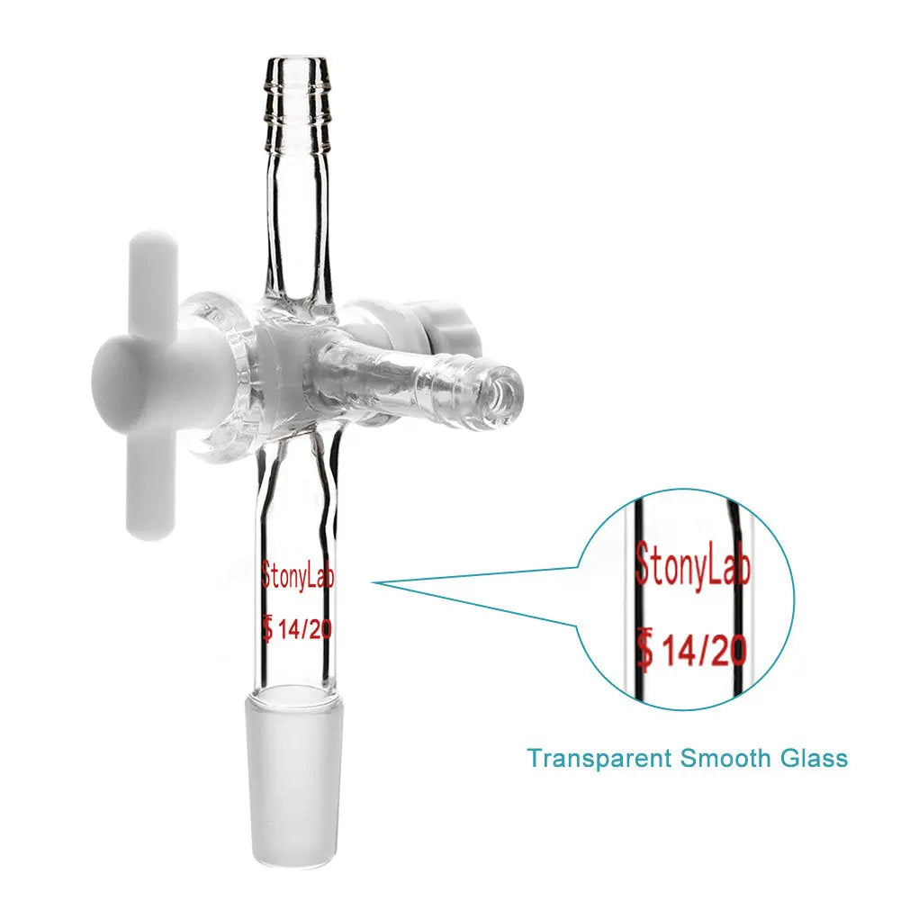Vacuum Glass 3-Way Flow Control Adapter, Glass Adapter - StonyLab