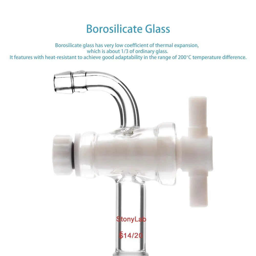 stonylab Glass Vacuum Take Off Adapter, 105° Bent, Short Stem with 19/22 Joints stonylab Glass Vacuum Take Off Adapter, 105° Bent, Short Stem with 19/22 Joints