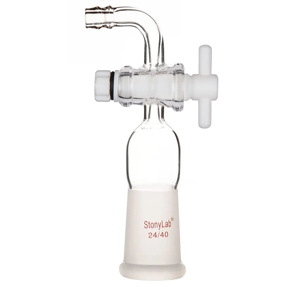 StonyLab Vacuum Flow Control Adapter with PTFE Stopcock and Bent Hose Connection for professional laboratory applications