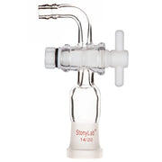 Comprehensive product view and setup components for StonyLab Vacuum Flow Control Adapter with PTFE Stopcock and Bent Hose Connection