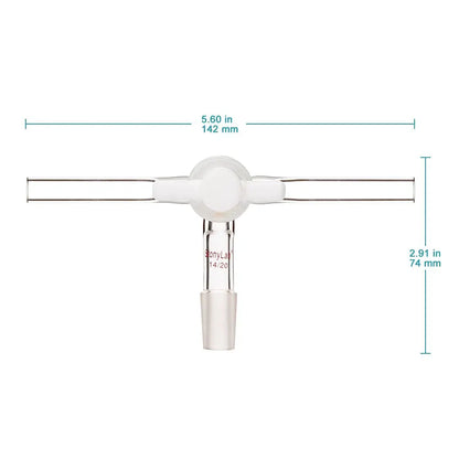 Vacuum Flow Control Inlet Adapter with Dual Hose and PTFE Stopcock Adapters - Flow Control / Vacuum