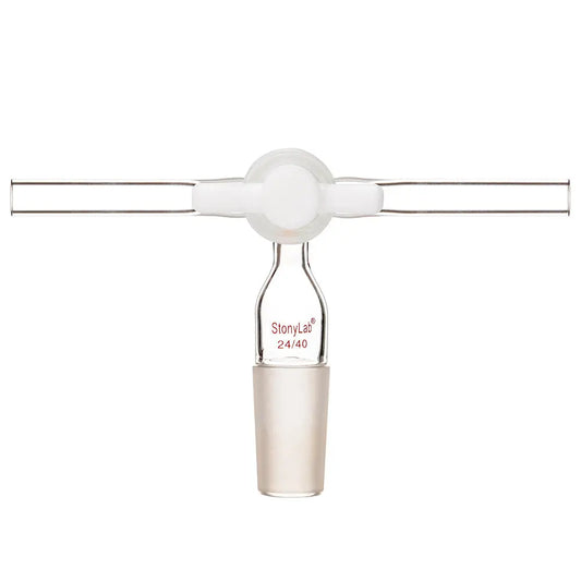 Vacuum Flow Control Inlet Adapter with Dual Hose and PTFE Stopcock - StonyLab Adapters - Flow Control / Vacuum 24-40