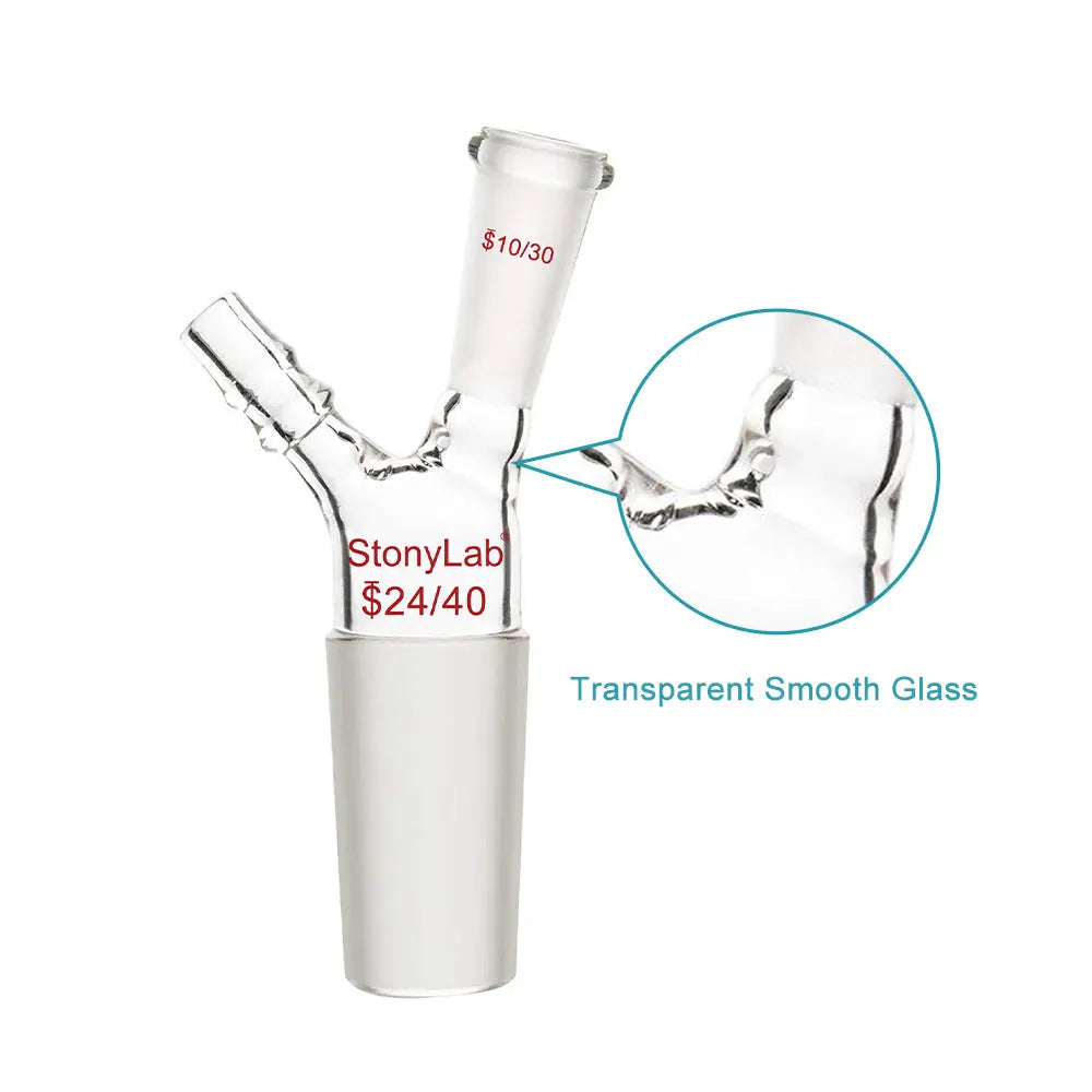 Side view and dimensional layout of the durable StonyLab Vacuum Inlet Thermometer Adapter