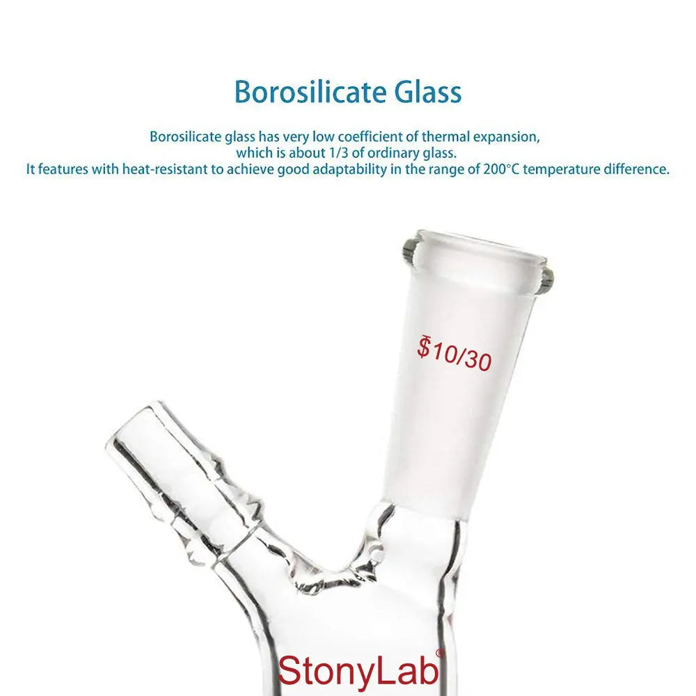 StonyLab Vacuum Inlet Thermometer Adapter heavy duty chemical processing configuration