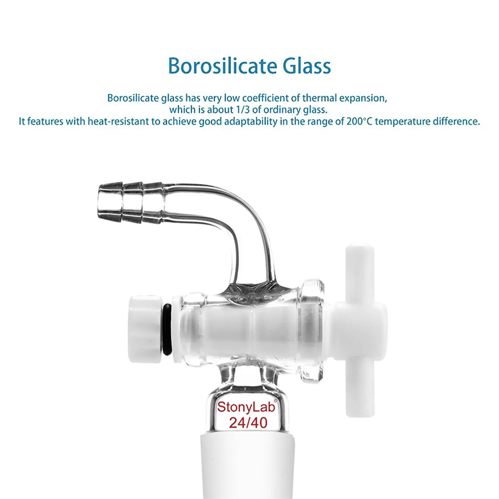 StonyLab Vacuum PTFE Flow Control Adapter heavy duty chemical processing configuration