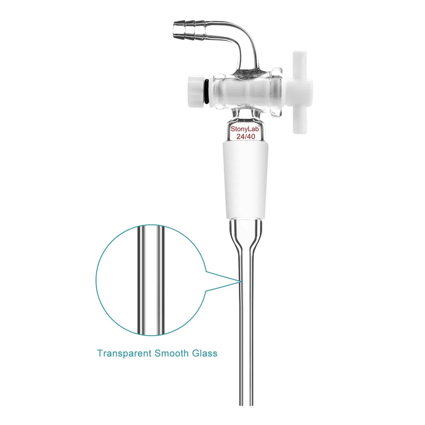 Vacuum PTFE Flow Control Adapter, 19/22 or 24/40 Joint Adapters-Flow Control