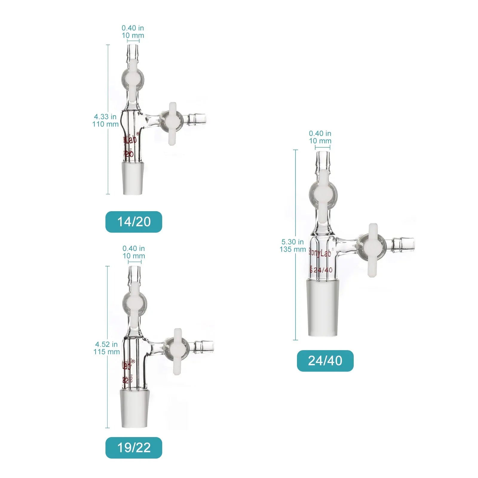Close-up view showing the precise design and material of StonyLab Vacuum Transfer Adapter