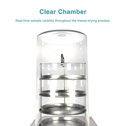 Vertical Freeze Dryer with Vacuum Pump, -60°C/-80°C Cold Trap, 0.092-0.12 ㎡ Drying Area, 4 kg/Batch Water Capture Capacity