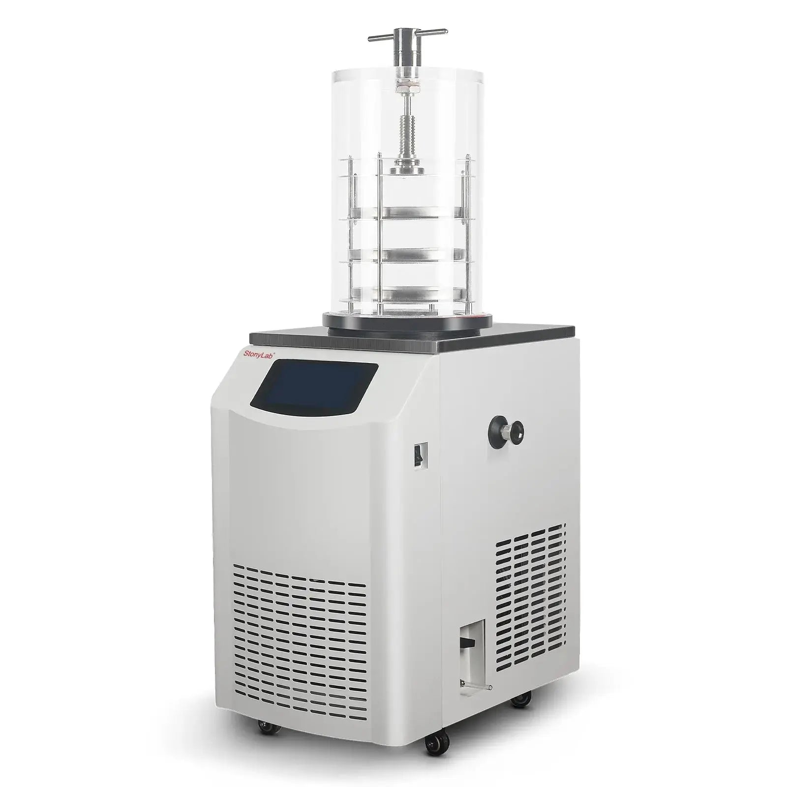 Comprehensive product view and setup components for StonyLab Vertical Freeze Dryer with Vacuum Pump