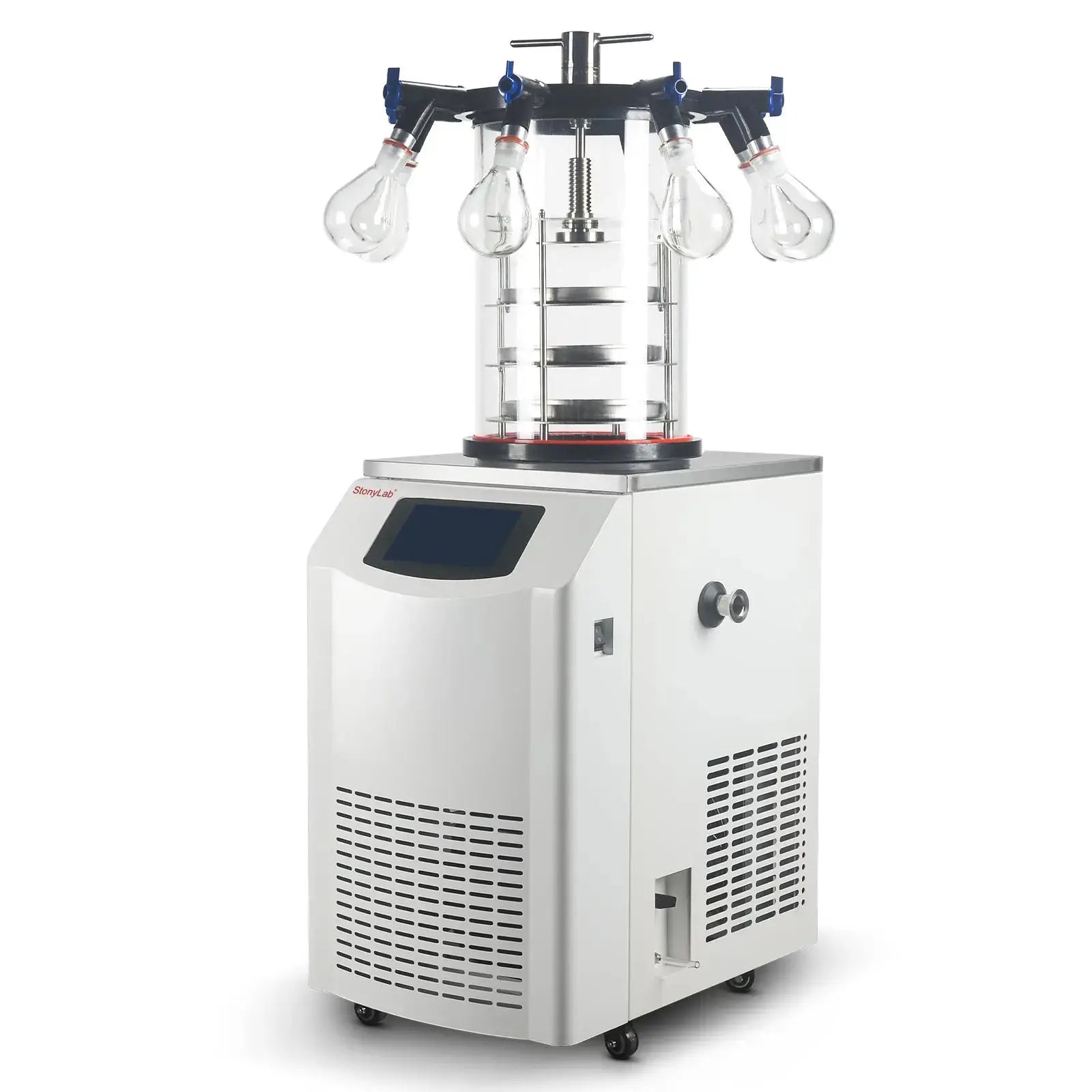Comprehensive product view and setup components for StonyLab Vertical Freeze Dryer with Vacuum Pump