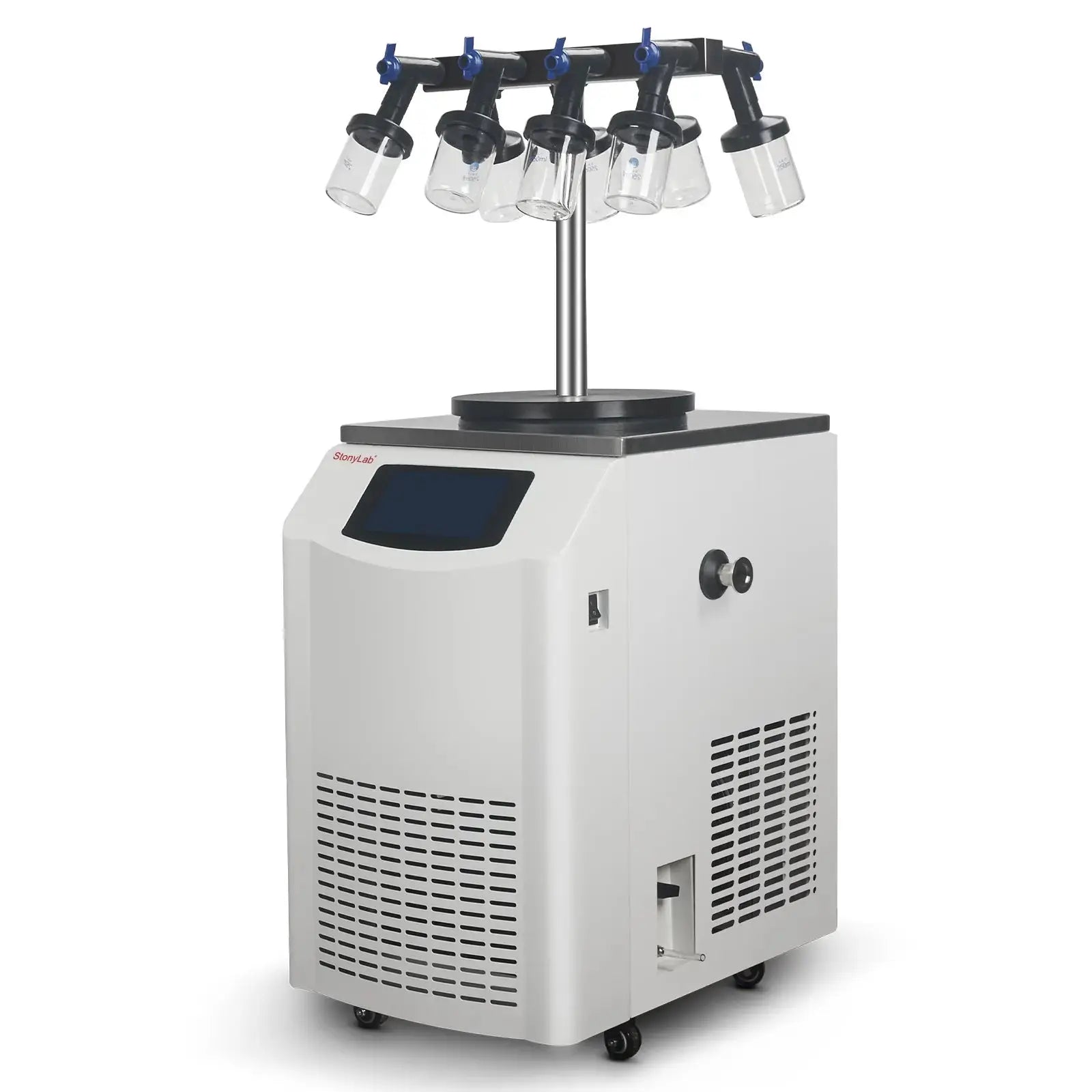 Comprehensive product view and setup components for StonyLab Vertical Freeze Dryer with Vacuum Pump