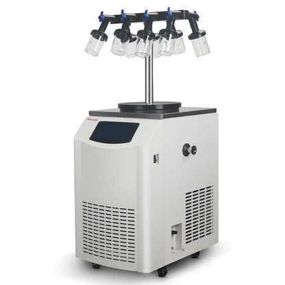 Vertical Freeze Dryer with Vacuum Pump, -60°C/-80°C Cold Trap, 0.092-0.12 ㎡ Drying Area, 4 kg/Batch Water Capture Capacity