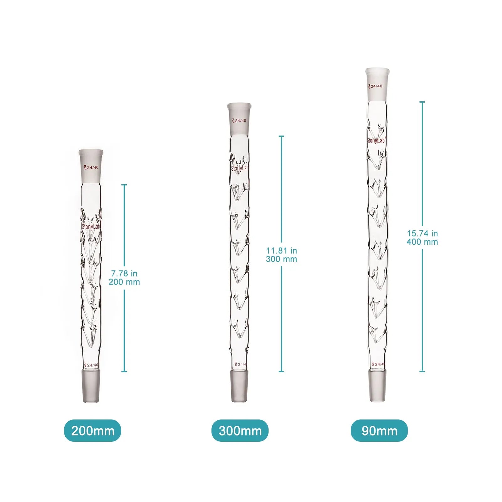 Close-up view showing the precise design and material of StonyLab Vigreux Distillation Column