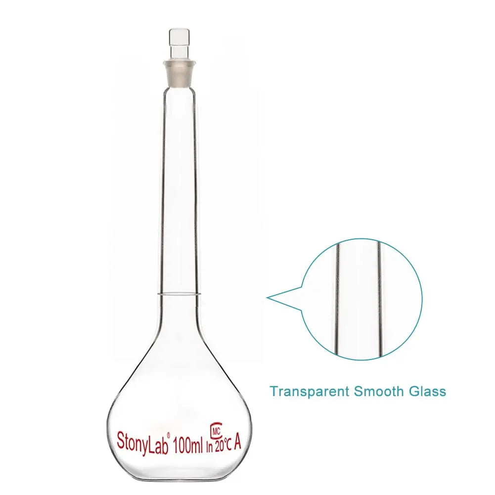 Volumetric Flask Class A with Glass Stopper, 10-1000 ml Flasks - Volumetric