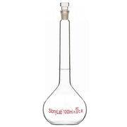 Comprehensive product view and setup components for StonyLab Volumetric Flask Class A with Glass Stopper