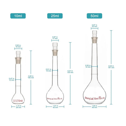 Volumetric Flask Class A with Glass Stopper, 10-1000 ml Flasks-Volumetric