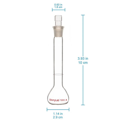 Volumetric Flask Class A with Glass Stopper, 10-1000 ml - StonyLab Flasks - Volumetric 10-ml