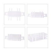 Alternative angle showing underlying build quality of StonyLab White Plastic Test Tube Rack