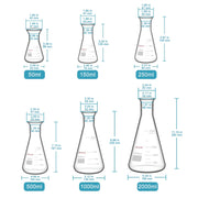 Wide Mouth Erlenmeyer Flask, 50-2000 ml Flasks-Erlenmeyer
