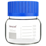 Comprehensive product view and setup components for StonyLab Wide Mouth Media Storage Bottle with GL80 Screw Cap