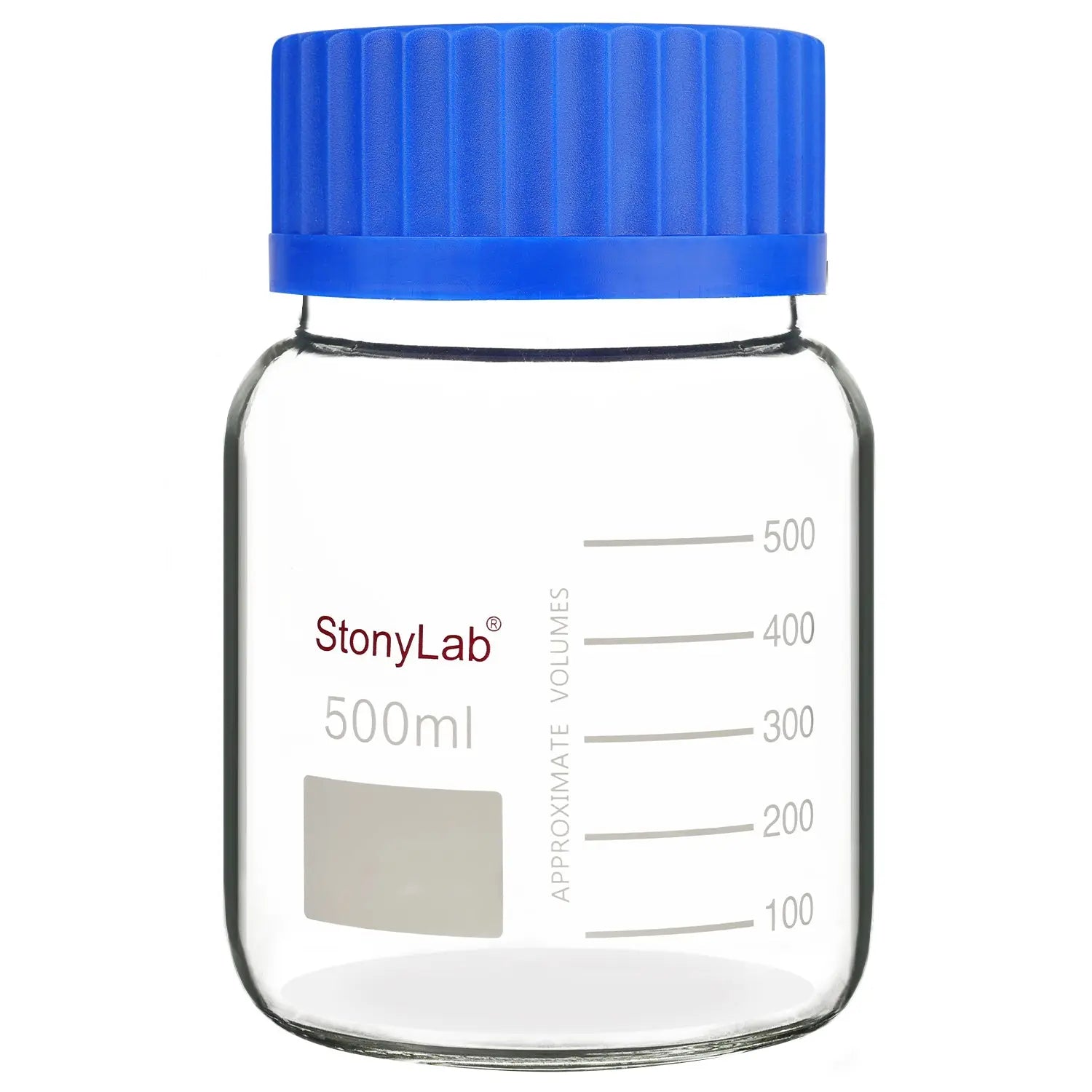 Comprehensive product view and setup components for StonyLab Wide Mouth Media Storage Bottle with GL80 Screw Cap