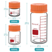 Close-up view showing the precise design and material of StonyLab Wide Mouth Media Storage Bottle