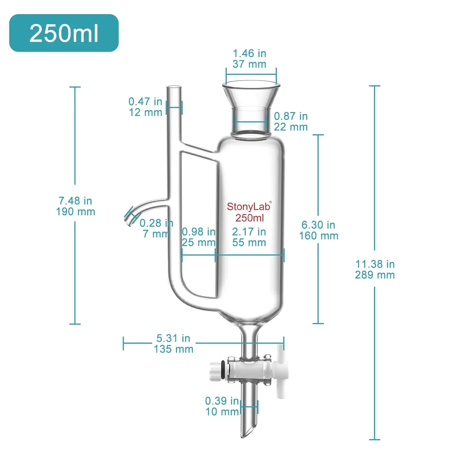 Detailed structural assembly component for StonyLab Wide Mouth Water Oil Receiver Separator