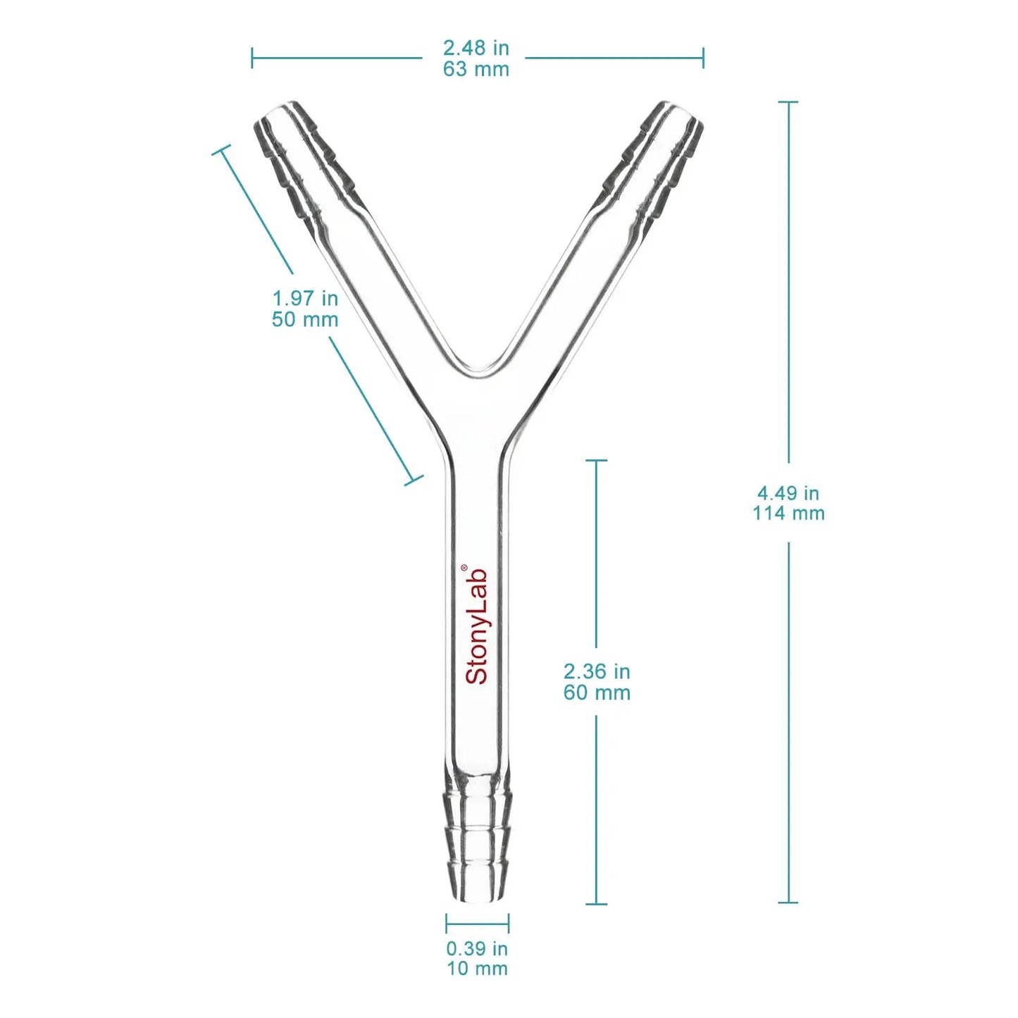 Y-Shaped 3-Way Gas Circulation Connection Adapter Adapters-Glass Tube