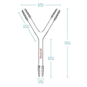 Close-up view showing the precise design and material of StonyLab Y-Shaped 3-Way Gas Circulation Connection Adapter