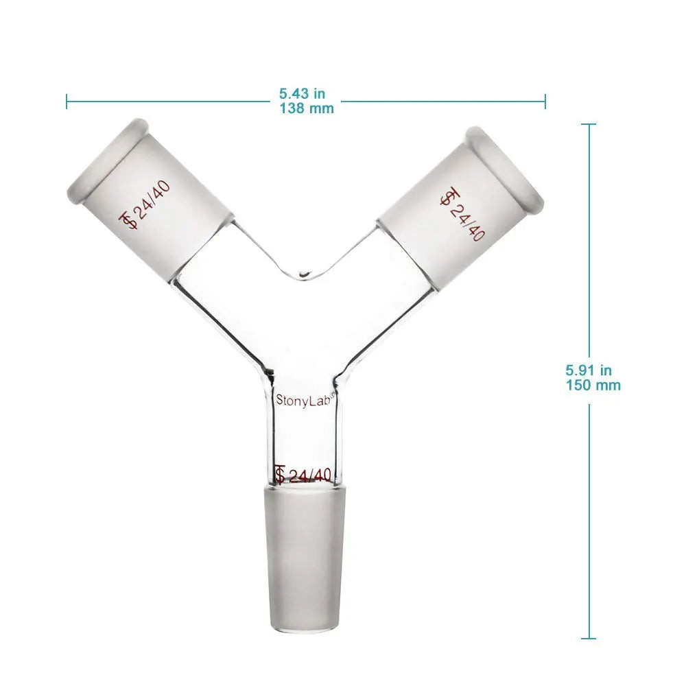 Close-up view showing the precise design and material of StonyLab Y-Shaped 3-Way Connection Adapter