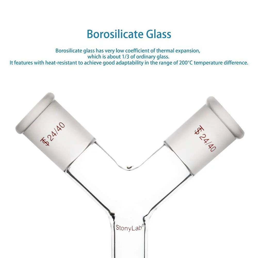 StonyLab Y-Shaped 3-Way Connection Adapter heavy duty chemical processing configuration
