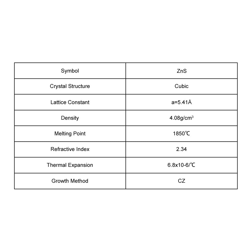 ZnS Single Crystal Substrate ZnS