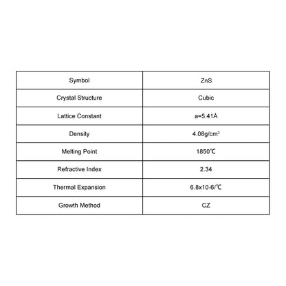 ZnS Single Crystal Substrate ZnS