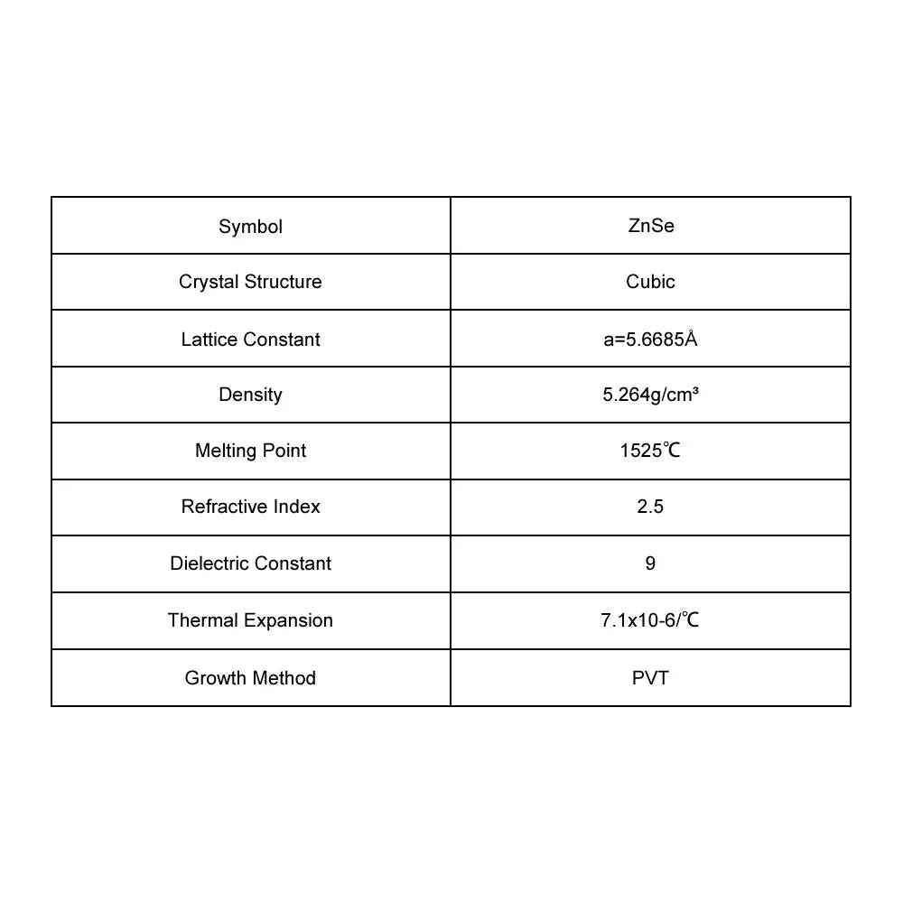 ZnSe Single Crystal Substrate ZnSe