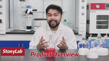 1 Neck Round Bottom Reaction Flask, 24/40 Joint, Glass Stopcock Valve, 50-1000 ml